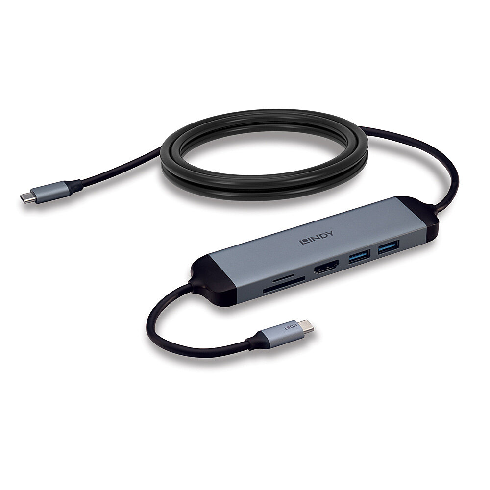 DTS-Micro 140, Micro Docking Station per Laptop USB C con Supporto 4K & Cavo di Ricarica 60W da 1.4m